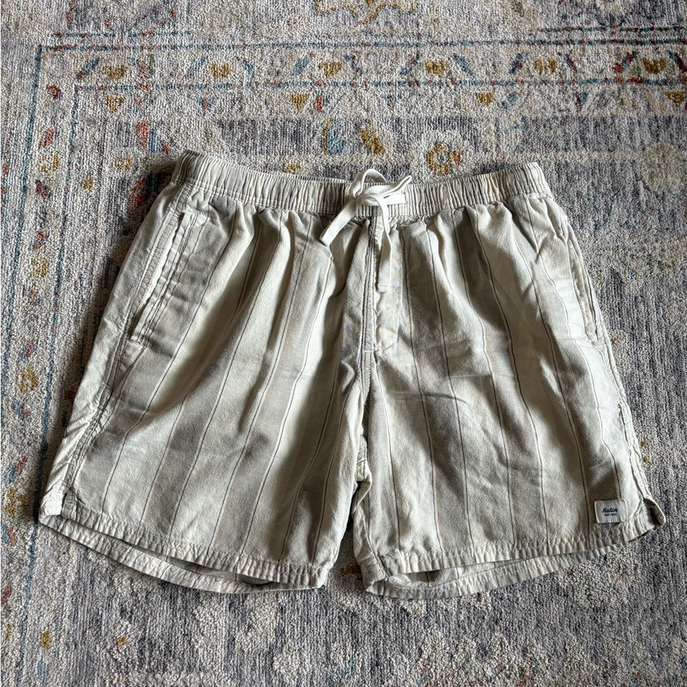Katin Cream and Gray Striped Shorts